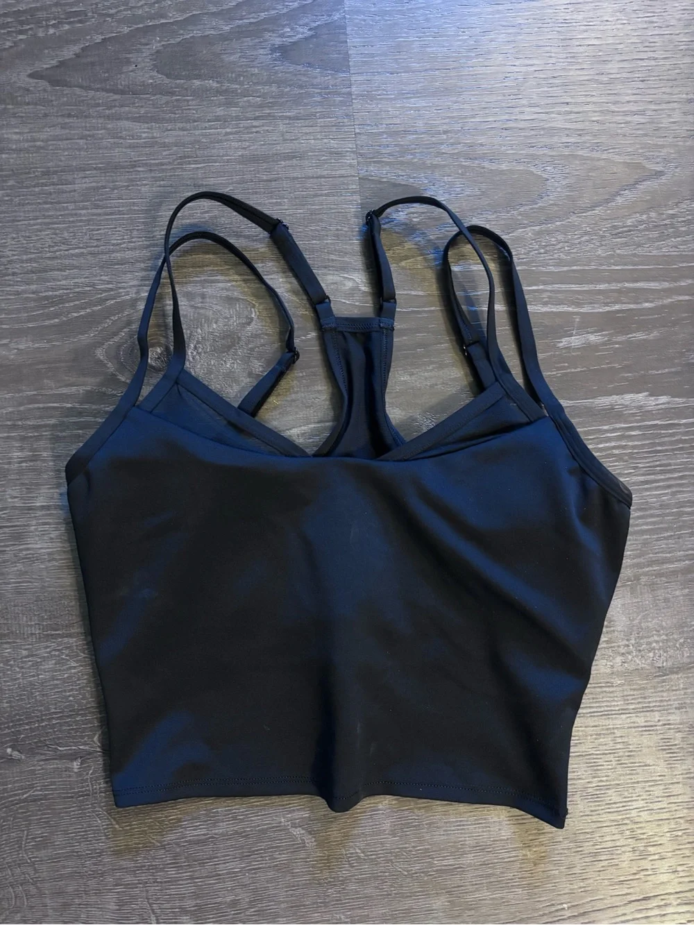 Alo Yoga Black Strappy Shelf Bra or Cropped Tank Top Size Medium